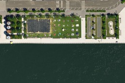 Brooklyn's Domino Park visitors adhere to social distancing guidelines (June 2020)