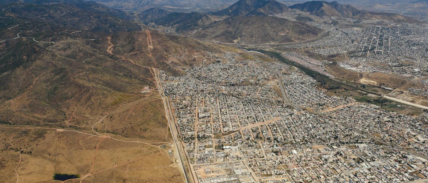 Border wall ends at Tijuana's outskirts