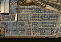 New car parking lot in Port of LA, Wilmington, CA (May 19, 2020)